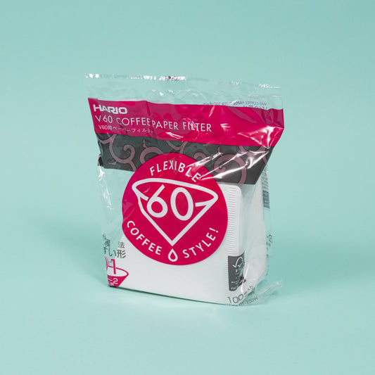 Filtros de Papel Hario V60, 01 Blanco 100 unidades