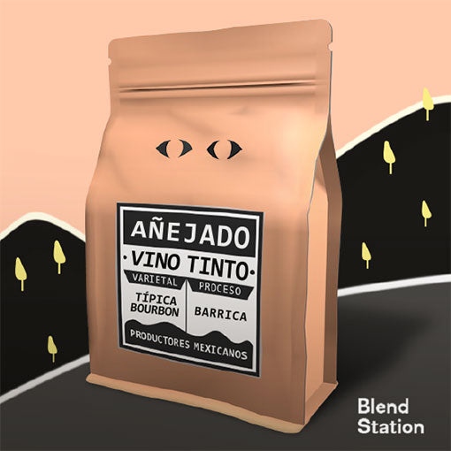 Café añejado en Vino Tinto / Típica Bourbon · Blend Station ZD16